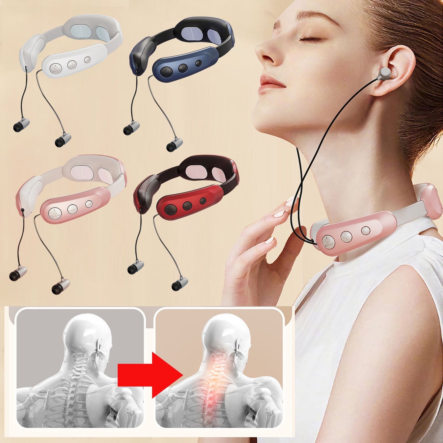Multi-functional Neckband with Massager