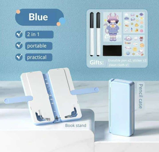 Rarelyst Geometry Box Book Stand Flexible Lightweight Page Holder Clips Plastic Pencil Boxes For Boys & Girls.