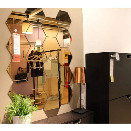 Wall Gold Mirror Sticker Set