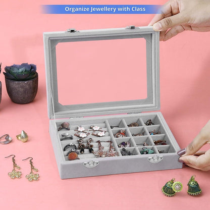 Velvet Jewelry Storage Case Box